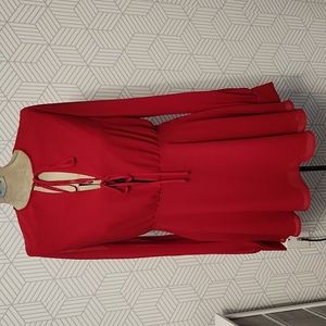 NEW Privacy Please Red Easton Chiffon Mini-Dress | Women's Size Medium NWT